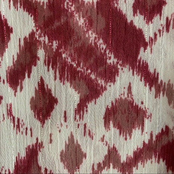 Nanette Lapore Ikat Print Sheer Fringed Top - Picture 8 of 12